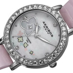 Akribos AK762SSPK Swiss Quartz Diamonds Flower Design Pink Ceramic Womens Watch