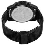 Akribos XXIV AK813BK Chronograph Tachymeter Date Mesh Bracelet Black Mens Watch