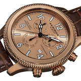 Akribos XXIV AK575BR Ultimate Swiss Quartz Chronograph Leather Strap Mens Watch