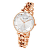 Stuhrling Original 3937 4 Quartz Crystal Accented Chain Bracelet Womens Watch