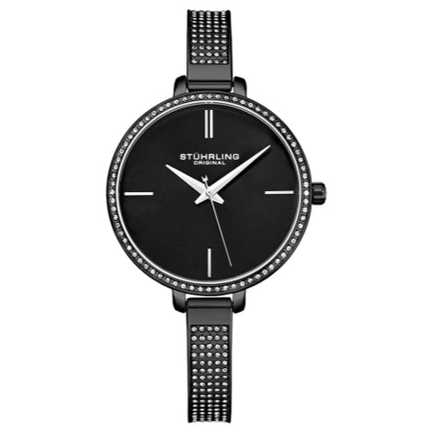 Stuhrling 3949 4 Crystal Accented Stainless Steel Bracelet Womens Watch