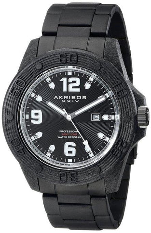 Akribos XXIV AK797WT Professional Diver Date White Accent Black Mens Watch
