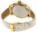 Burgi BUR014W Diamond Swiss Date Mother of Pearl White Leather Womens Watch