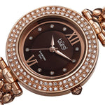 Burgi BUR126RG Swiss Quartz Diamond Markers Brown MOP Dial Rosetone Womens Watch