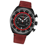 Stuhrling 1000 06 Quartz Chronograph Tachymeter Red Leather Strap Mens Watch
