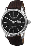 Akribos XXIV AK726BR Quartz Coin-Edge Bezel Genuine Leather Strap Mens Watch