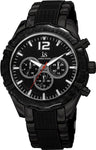 Joshua & Sons JS98BK Day Date GMT Luminous Accented Black Mens Watch