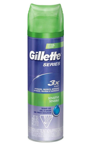 Gillette Series 3x Action Sensitive Skin Shave Gel with Aloe 7oz