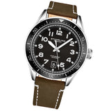 Stuhrling 3989 2 Monaco Quartz Date Brown Leather Strap Mens Watch