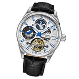 Stuhrling 3918 1 Legacy Automatic Skeleton Dual Time AM/PM Leather Mens Watch