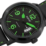 August Steiner AS8012GN Swiss Quartz Date Green Accented Black Mens Watch