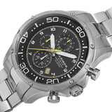 Akribos XXIV AK663SSB Chronograph Date Yellow Accented Black Dial Mens Watch