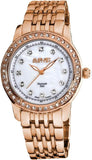 August Steiner AS8045RG Swiss Quartz Diamond Markers Crystal Bezel Womens Watch