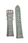 Invicta 24mm Genuine Crocodile Handmade in the USA Light Blue -Seafoam Strap Double Hole Buckle IS407