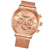 Stuhrling 3932 4 Monaco Date Chronograph Mesh Bracelet Mens Watch