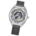 Stuhrling 995M 02 Lily Mother of Pearl Crystal Accented Flower Womens Watch