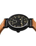 Stuhrling Original 456 01 Corsair Quartz Brown Leather Strap Mens Watch