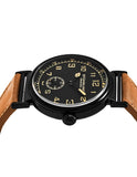 Stuhrling Original 456 01 Corsair Quartz Brown Leather Strap Mens Watch