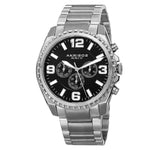 Akribos AK774SSB Swiss Quartz Multifunction Dual Time Stainless Steel Mens Watch