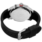 Joshua & Sons JX101SSB Date GMT Red Accented Black Silvertone Mens Watch