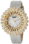 Burgi BUR112YGW Analog Display Sparkling Crystal Quartz Silver Womens Watch