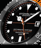 Stuhrling 883H 02 Depthmaster Automatic Diver Stainless Steel Date Mens Watch