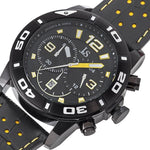 Joshua & Sons JS60YL Chronograph Date GMT Yellow Accented Black Mens Watch