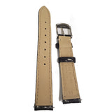 Genuine 16mm Black Shiny Black Beaver Tail Strap Silvertone/Goldtone Buckles with spanner tool