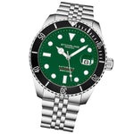 Stuhrling 4045 3 Automatic Depthmaster Date Green Stainless Steel Mens Watch