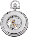 Stuhrling 6053 33114 Vintage Stainless Steel Mechanical Black Mens Pocket Watch