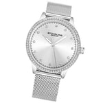 Stuhrling Original 3904 1 Vogue Quartz Crystal Accented Mesh Bracelet Womens Watch