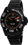 Akribos XXIV AK735BK Date Pro Diver Limited Edition Orange Accented Mens Watch