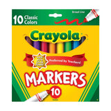 Crayola Broad Line Markers 10 Classic Colors *Made with Solar Power *Preferred by Teachers (Pack of 3)