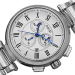 August Steiner AS8148SS Swiss Quartz Chronograph Date Silvertone Mens Watch
