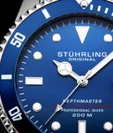 Stuhrling 883 02 Depthmaster Automatic Diver Stainless Steel Date Mens Watch