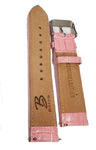 Brizo 22mm Pink Crocodile Style Genuine Leather Silver-tone Stainless Steel Buckle Strap