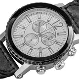 Akribos AK571BK Swiss Chronograph Day Date Black Braided Leather Band Mens Watch