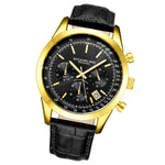 Stuhrling 3975L 5 Preston Monaco Quartz Chronograph Date Black Leather Mens Watch