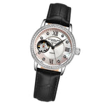 Stuhrling 3952 1 Legacy Automatic Skeleton Crystal Accented Leather Womens Watch