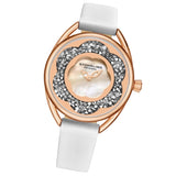 Stuhrling 995 05 Lily Mother of Pearl Crystal Accented Flower White Womens Watch