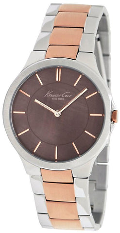 Kenneth Cole New York Mens KC4829 Slim Two Tone Brown Dial Bracelet Watch
