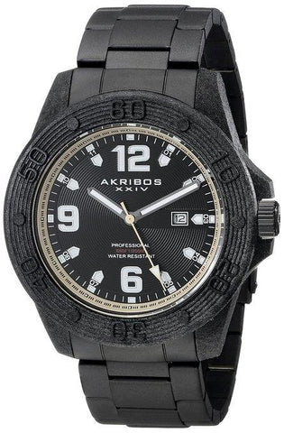 Akribos XXIV AK797TN Professional Diver Date Tan Accent Black Mens Watch