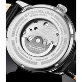 Stuhrling 947 01 Vertex Quartz and Mechanical Black Leather Mens Watch