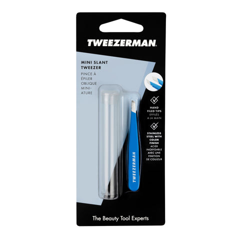 Tweezerman 1248-GTR Bahama Blue Mini Slant Tweezer With Travel Case
