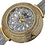 Burgi Womens BUR051TTG Mesh Bracelet Crystal Accented Rosetone Womens Watch