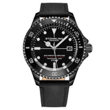 Stuhrling 883HB 01 Depthmaster Automatic Diver Leather Date Mens Watch