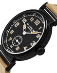 Stuhrling Original 456 02 Corsair Quartz Beige Leather Strap Mens Watch