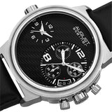 August Steiner AS8151SSB Swiss Quartz Chronograph Date Silver Black Mens Watch