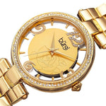 Burgi BUR148YG Quartz Crystal Accented Goldtone Bracelet Womens Watch