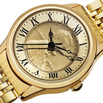 August Steiner CN011YG Wheat Penny Coin Dial Bracelet Goldtone Womens Watch